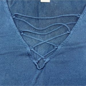 long sleeve, lace-up, old navy shirt